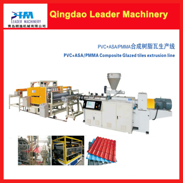 Máquina para fabricar láminas para techos de PVC + PMMA / Asa